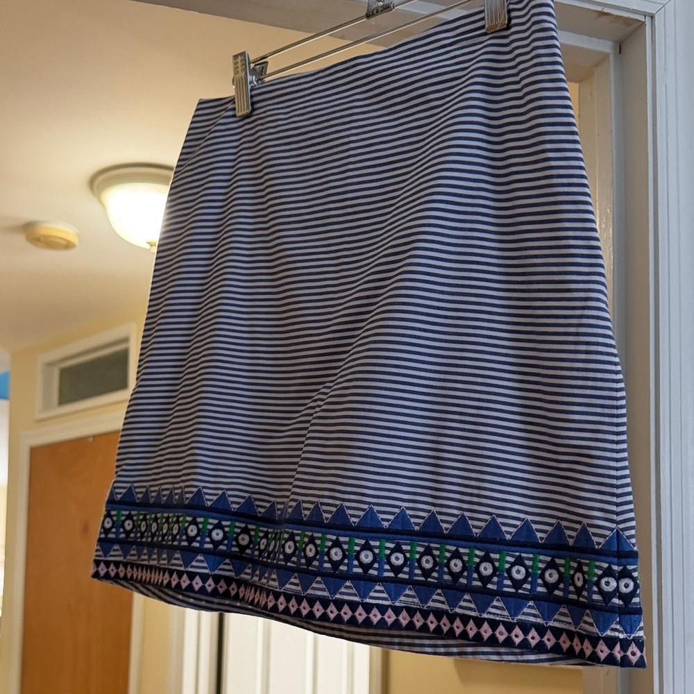 Vineyard Vines Blue and White Striped Mini Skirt